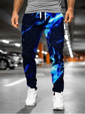 Men's Designer Casual / Sporty Jogger Sweatpants Trousers 3D Print Drawstring Elastic Waist Full Length Pants Casual Daily Micro-elastic Graphic Color Block Outdoor Sports Mid Waist Blue S M L XL XXL #8966743