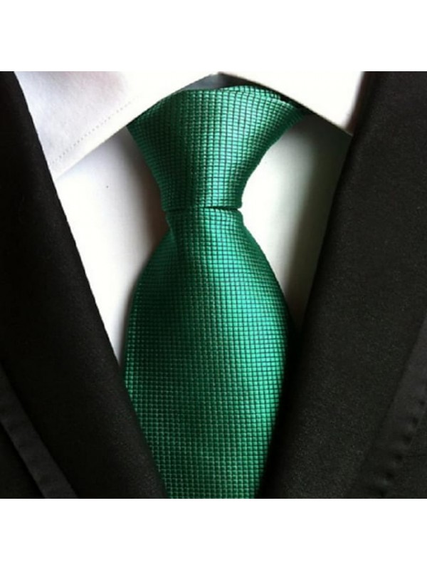 Men Wedding Cocktail Necktie At Work Green Colors Tie #4575712