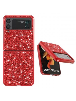 Phone Case For Samsung Galaxy Full Body Case Z Flip 3 Shockproof Dustproof Glitter Shine PU Leather TPU #8989471