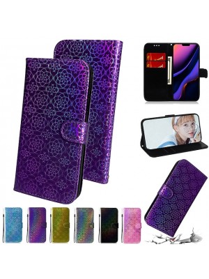 Gradient Colorful PU Leather Phone Case For Samsung J4 6 Plus J5 M10 20 30S 31 11 Card Slot Flip Wallet Cover #8064176