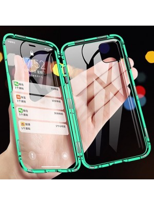 Phone Case with Screen Protector For Full Body Case iPhone SE 3 iPhone 13 Pro Max 12 11 X XR XS Max 8 7 Magnetic Double Sided Solid Color Tempered Glass Metal #7767164