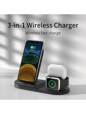 15W Output Power USB 3 in 1 Wireless Chargers Wireless Charger Portable Durable Portable Charger CE Certified For Watch Cellphone 1 pc #8846641