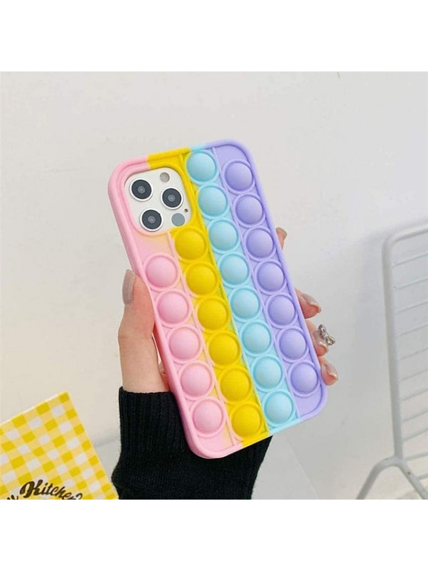 Phone Case For Back Cover Silicone Fidget Case iPhone 13 12 Mini Pro Max 11 SE 2020 X XR XS Max 8 7 Mini Fidget Toys Push Pop Bubble Relive Stress #8567189