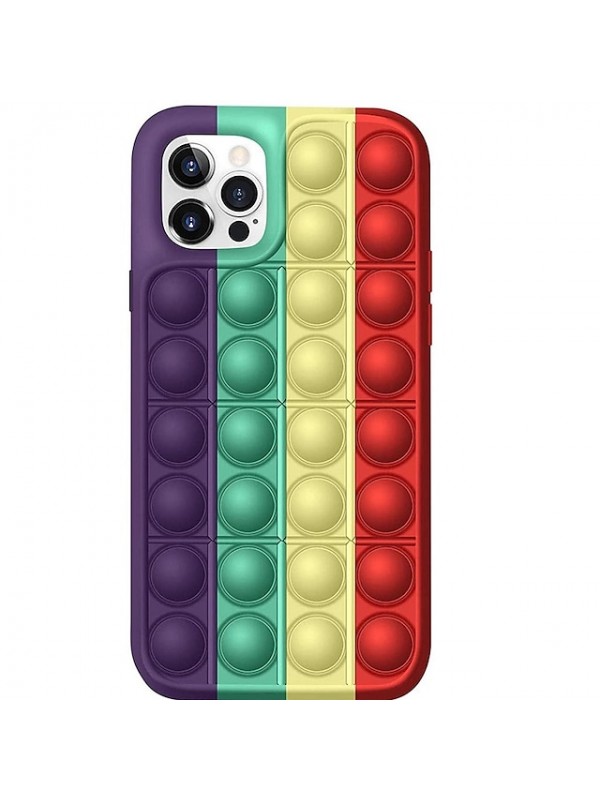 Phone Case For Back Cover Silicone Fidget Case iPhone 13 12 Mini Pro Max 11 SE 2020 X XR XS Max 8 7 Mini Fidget Toys Push Pop Bubble Relive Stress #8567189