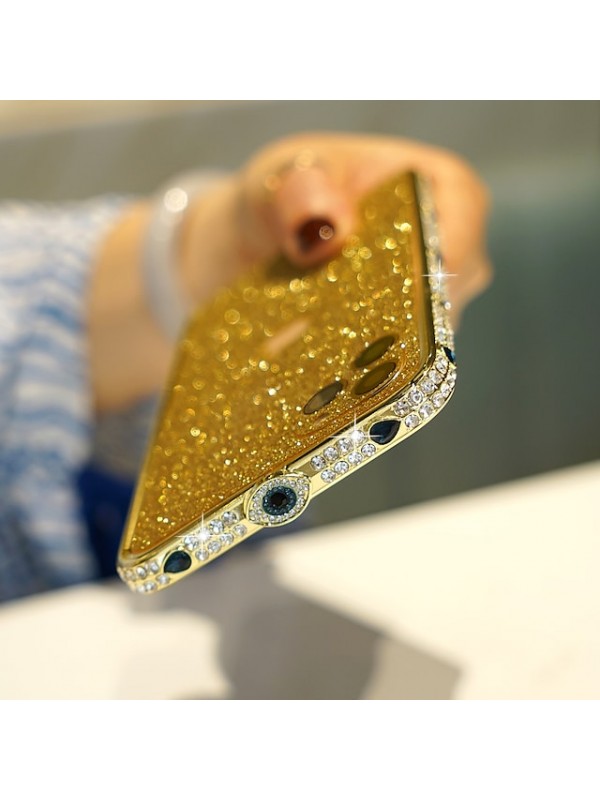 Phone Case For Bumper iPhone 12 Pro Max 11 SE 2020 X XR XS Max 8 7 Shockproof Rhinestone Solid Color Metal #8257492