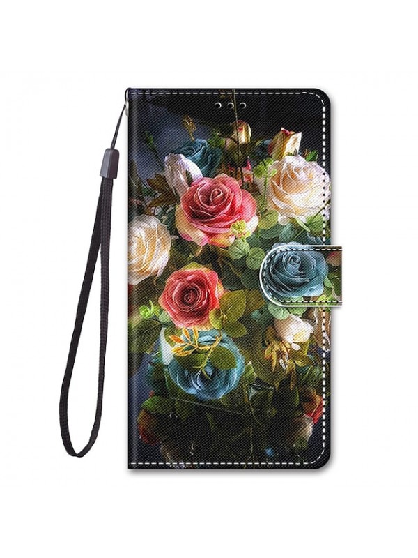 Phone Case For Full Body Case Leather Wallet Card iPhone 13 iPhone 12 Pro Max 11 SE 2020 X XR XS Max 8 7 6 iPhone 13 Pro Max iPhone 13 Mini iPhone 13 Pro Wallet Card Holder with Stand Flower #7843855