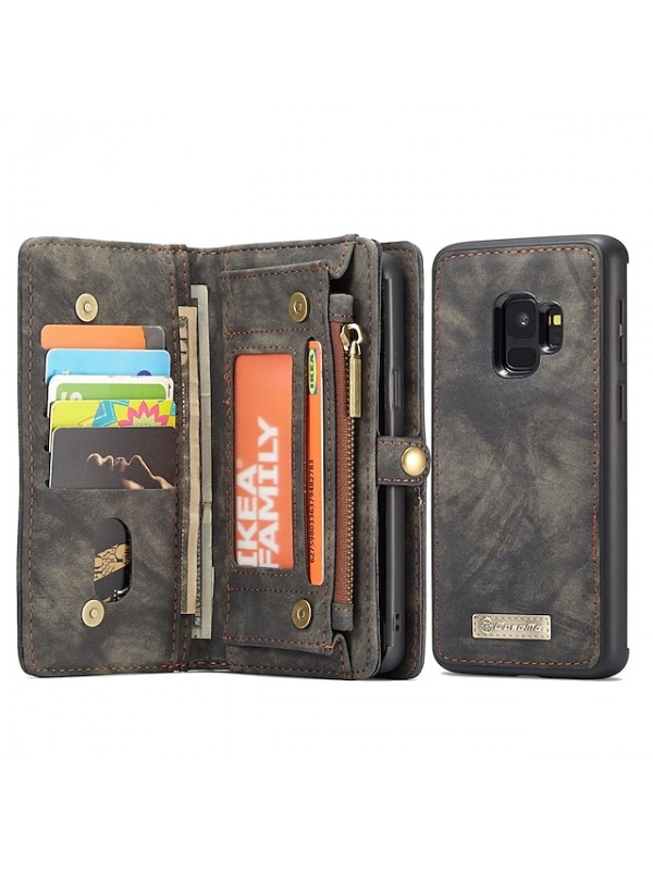 Phone Case For Samsung Galaxy Full Body Case Leather Wallet Card S22 S21 S20 Plus Ultra A72 A52 A42 A32 Wallet Card Holder with Stand Solid Color Hard Genuine Leather #6578829