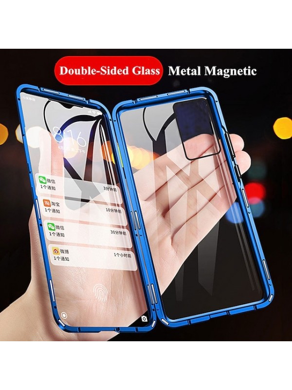 Magnetic Case with Screen Protector for Samsung Galaxy S21 S20 Ultra Plus A72 A52 A42 A32 A91 A81 A71 Metal Double Sided Tempered Glass Protective Phone Case #8066310