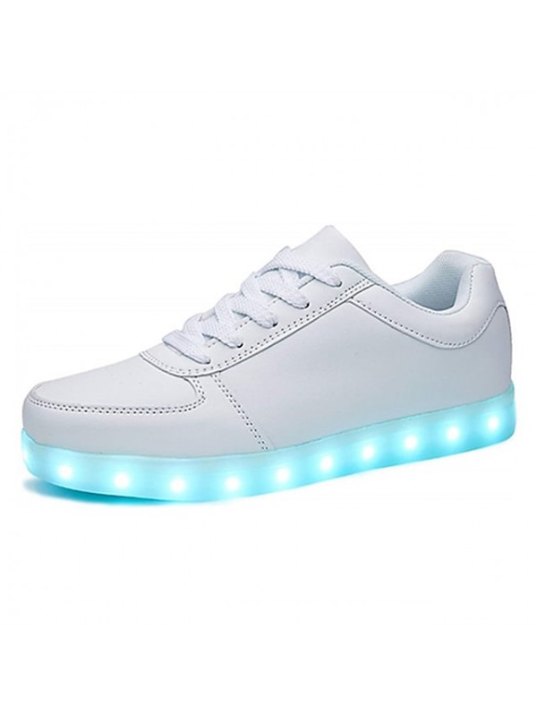 Men's Sneakers LED Shoes Daily Walking Shoes PU Height-increasing Booties / Ankle Boots Silver Gold White Spring #8684494