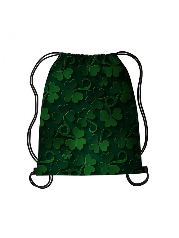 Unisex Backpack 3D Print St. Patrick's Day 3D Print Oxford Cloth Print 3D Clover Holiday Outdoor Black #8978438