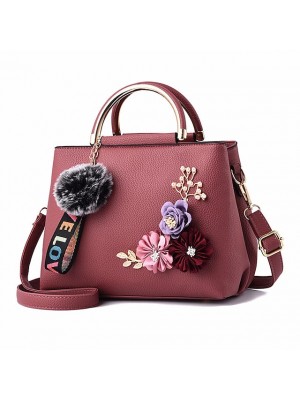 womens purses and handbag shoulder bags ladies designer top handle satchel tote bag with ribbons and flower decoration #8484988