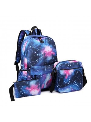 Kids Unisex Backpack School Bag Rucksack Waterproof Backpack Oxford Cloth 3D Print Galaxy Large Capacity Zipper Causal Traveling Fashion red three-piece suit Fresh green three-piece suit Rose red #8304398