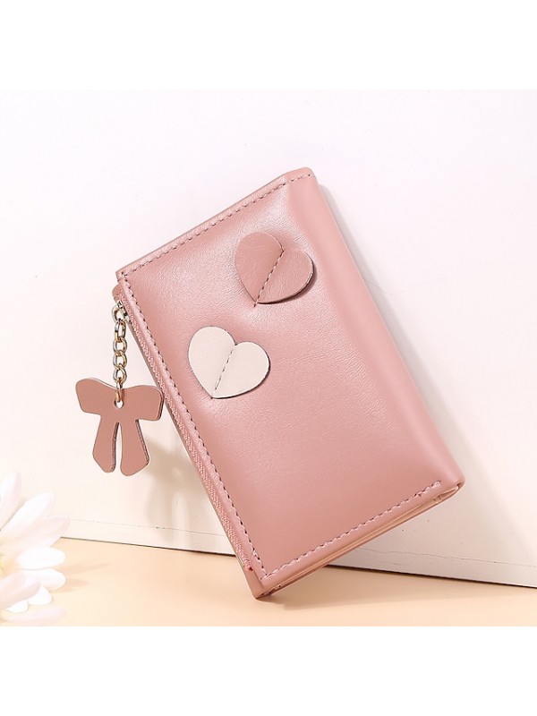 Women's Wallet PU Leather Polyester Zipper Daily Outdoor Green Black Pink Almond #9012105