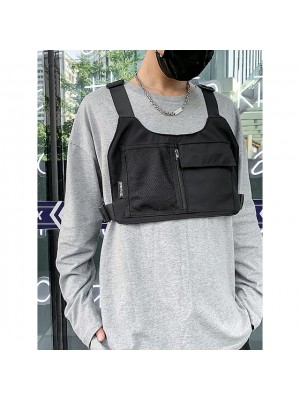 Men's Sling Shoulder Bag Canvas Tote Bag Oxford Cloth Zipper Solid Color Daily Outdoor Black #9025516