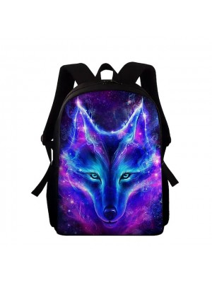 Unisex School Bag Commuter Backpack 3D Oxford 300D 3D Print Wolf Large Capacity Zipper Print School Daily Black #8903846