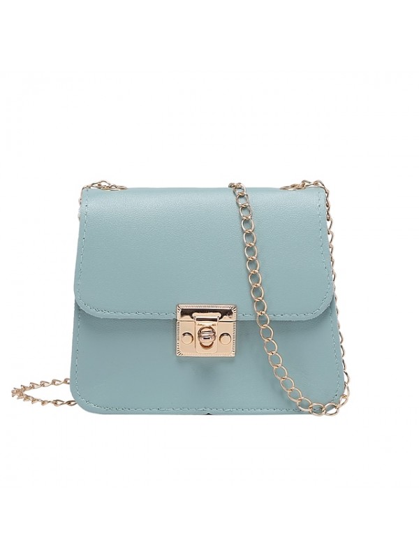 Women's Chain Bag Crossbody Bag PU Leather Buttons Chain Vintage Daily Office & Career Green Blue White Black #8886089