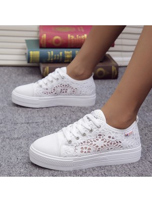 2021 new canvas shoes women's summer ins dad shoes women's european and american lace foreign trade mesh single shoes large size #8984885