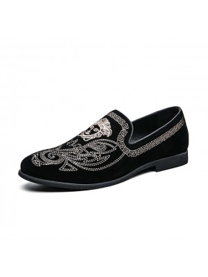 Men's Loafers & Slip-Ons Casual Vintage Classic Daily Party & Evening Suede Black 3D Fall Winter #8906783