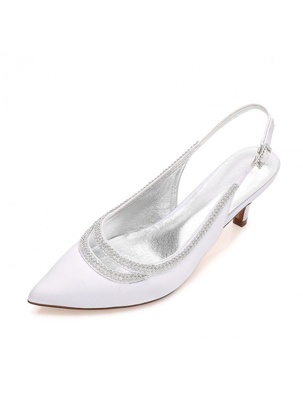 Women's Wedding Shoes Wedding Heels Bridal Shoes Bridesmaid Shoes Rhinestone Hollow-out Kitten Heel Cone Heel Low Heel Pointed Toe Comfort Mary Jane D'Orsay & Two-Piece Wedding Dress Party & Evening #6157493