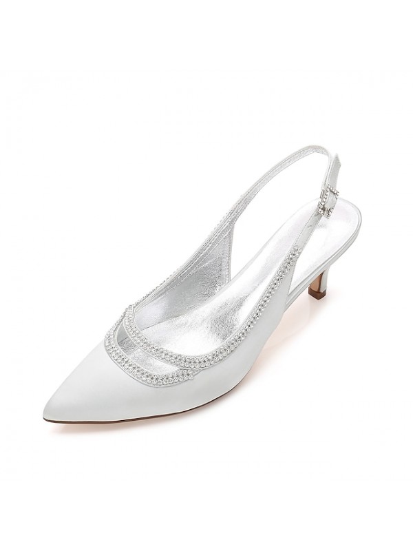 Women's Wedding Shoes Wedding Heels Bridal Shoes Bridesmaid Shoes Rhinestone Hollow-out Kitten Heel Cone Heel Low Heel Pointed Toe Comfort Mary Jane D'Orsay & Two-Piece Wedding Dress Party & Evening #6157493