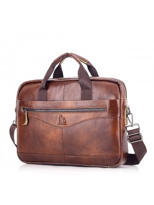 Men's Handbags Laptop Bag Briefcase Top Handle Bag Cowhide Zipper Daily Office & Career Black Brown Coffee #8079652