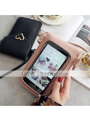 touch screen phone pu leather for women bag,mini crossbody mobile phone shoulder bag,lightweight buckle anti thefttouch adjustable long strap convenient crossbody #8398546