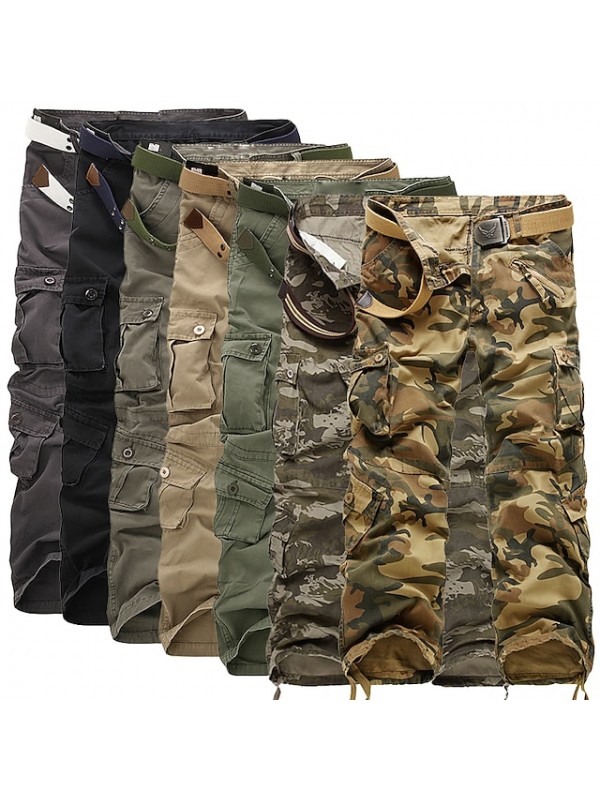 Men's Hiking Cargo Pants Hiking Pants Trousers Tactical Pants Military Outdoor Quick Dry Multi Pockets Breathable Sweat wicking Cotton Cargo Pants Bottoms Jungle camouflage ArmyGreen Camouflage Grey #8218270