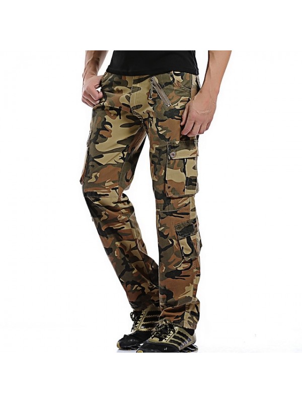 Men's Hiking Cargo Pants Hiking Pants Trousers Tactical Pants Military Outdoor Quick Dry Multi Pockets Breathable Sweat wicking Cotton Cargo Pants Bottoms Jungle camouflage ArmyGreen Camouflage Grey #8218270