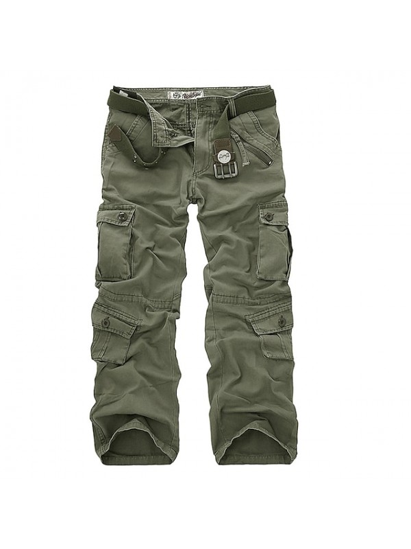 Men's Hiking Cargo Pants Hiking Pants Trousers Tactical Pants Military Outdoor Quick Dry Multi Pockets Breathable Sweat wicking Cotton Cargo Pants Bottoms Jungle camouflage ArmyGreen Camouflage Grey #8218270