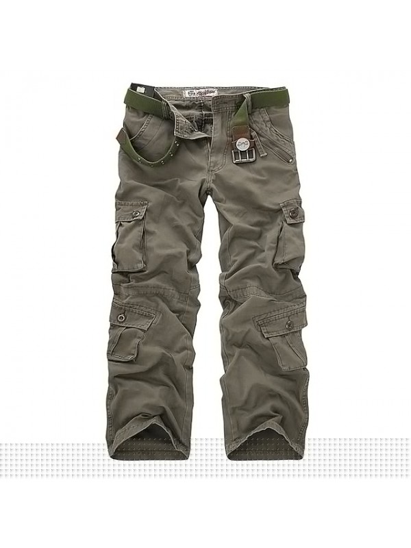 Men's Hiking Cargo Pants Hiking Pants Trousers Tactical Pants Military Outdoor Quick Dry Multi Pockets Breathable Sweat wicking Cotton Cargo Pants Bottoms Jungle camouflage ArmyGreen Camouflage Grey #8218270