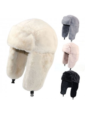 Trapper Hat Winter Hats Trooper Russian Warm Hat with Ear Flaps, Women Ushanka Bomber Fur Hats #8825279