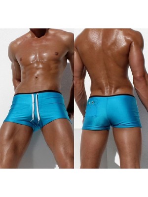 Men's Swim Shorts Swim Trunks Elastane Board Shorts Quick Dry Drawstring - Swimming Surfing Water Sports Solid Colored Summer #8536809