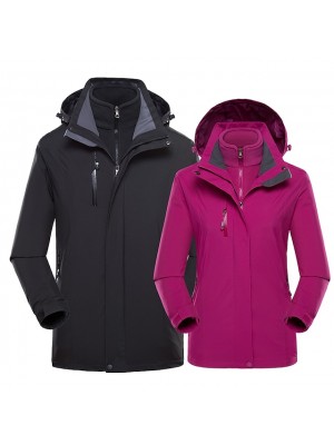 Women's Hoodie Jacket Hiking Jacket Hiking 3-in-1 Jackets Winter Outdoor Solid Color Thermal Warm Waterproof Windproof Multi-Pockets Outerwear 3-in-1 Jacket Winter Jacket Single Slider Hunting Ski #8874598