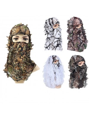 3d camouflage thin breathable hoods leaf stereo camouflage hunting mask hat balaclava woodland full face mask #8403246