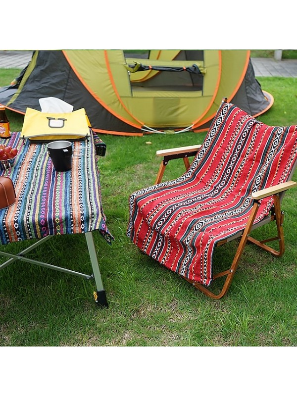 Picnic Pad Picnic Blanket Beach Blanket Outdoor Camping Portable Moistureproof Multifunctional Foldable for Fishing Climbing Beach Red and black stripes green ethnic style #9005037