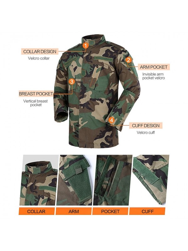 tactical camouflage suit military uniform army combat assault military equipment outdoor hunting fishing suit acu s #8778004