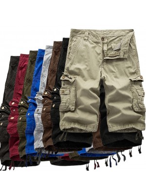 Men's Hiking Cargo Shorts Tactical Shorts Ventilation Wearproof Soft Summer Solid Colored Cotton for Fishing Hiking Outdoor Exercise White gray Dark Gray khaki 30 31 32 34 36 #8584652