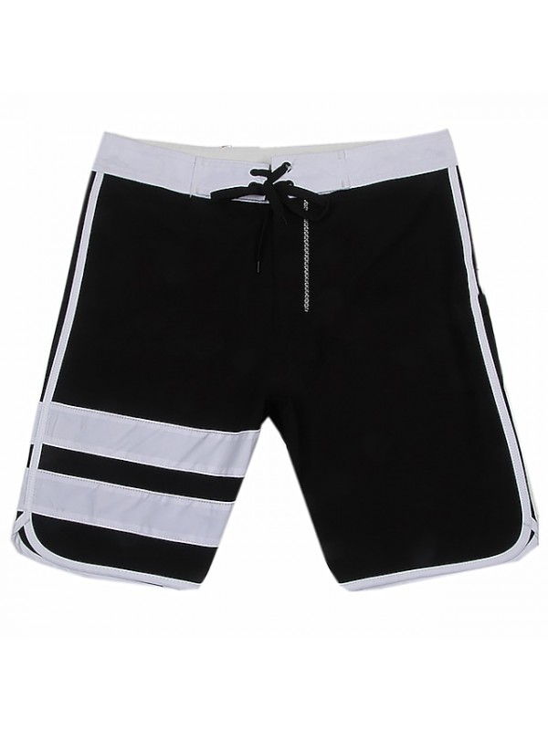 Men's Swim Trunks Spandex Swimwear Board Shorts Quick Dry Stretchy Drawstring - Swimming Diving Surfing Snorkeling Stripes Patchwork Gradient Summer #9005950