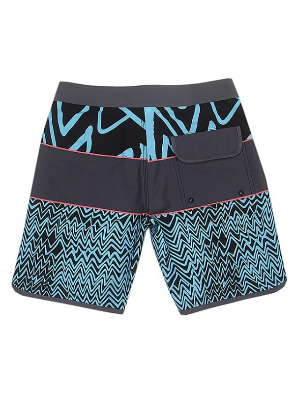 Men's Swim Trunks Spandex Swimwear Board Shorts Quick Dry Stretchy Drawstring - Swimming Diving Surfing Snorkeling Stripes Patchwork Gradient Summer #9005950