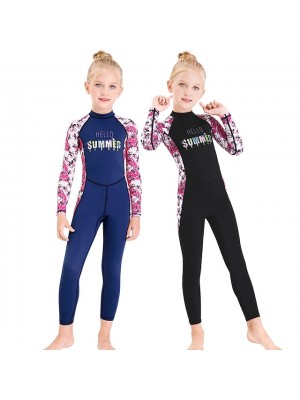 Dive&Sail Boys Girls' Rash Guard Dive Skin Suit Elastane Swimsuit UV Sun Protection UPF50+ Breathable Stretchy Full Body Back Zip - Swimming Diving Surfing Snorkeling Optical Illusion Autumn / Fall #7973612