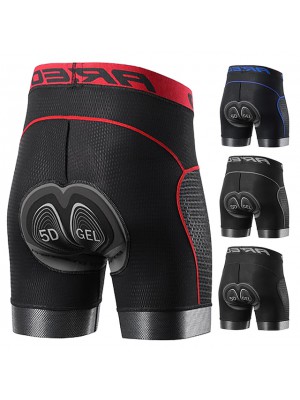 Arsuxeo Men's Cycling Padded Shorts Cycling Underwear Spandex Bike Padded Shorts / Chamois Bottoms Breathable Sweat wicking Sports Solid Color Black / Red / black+black / Gray+Gray Clothing Apparel #8603061