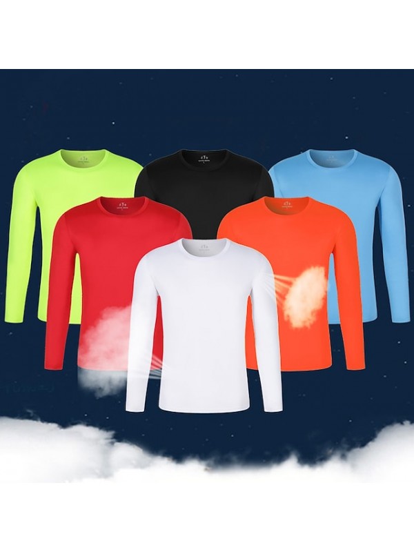 Women's T shirt Hiking Tee shirt Long Sleeve Crew Neck Tee Tshirt Top Outdoor UV Sun Protection Quick Dry Lightweight Breathable Autumn / Fall Spring Summer Polyester Light Blue fluorescent green #8519723