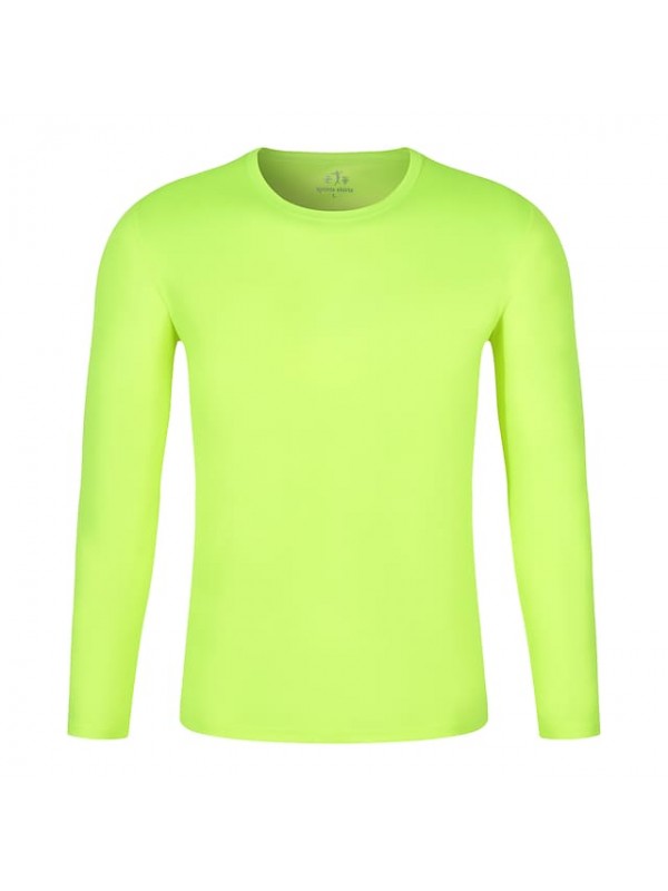 Women's T shirt Hiking Tee shirt Long Sleeve Crew Neck Tee Tshirt Top Outdoor UV Sun Protection Quick Dry Lightweight Breathable Autumn / Fall Spring Summer Polyester Light Blue fluorescent green #8519723