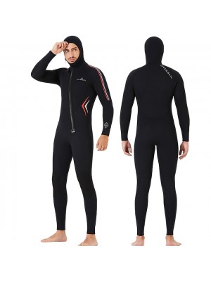 Dive&Sail Men's Full Wetsuit 5mm SCR Neoprene Diving Suit Quick Dry Stretchy Long Sleeve Front Zip - Swimming Diving Surfing Scuba Solid Color Autumn / Fall Spring Summer #8514108