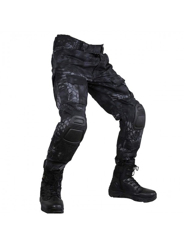 Men's Hiking Cargo Pants Tactical Pants with Knee Pads Ripstop Windproof Multi-Pockets Breathable Fall Winter Camo / Camouflage Cotton Bottoms for Hunting Military / Tactical Training Jungle Python #8487811