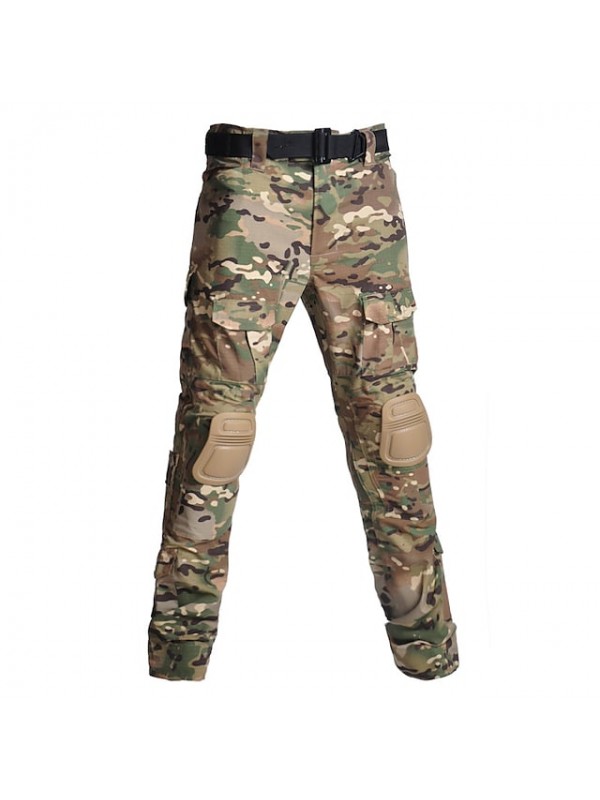 Men's Hiking Cargo Pants Tactical Pants with Knee Pads Ripstop Windproof Multi-Pockets Breathable Fall Winter Camo / Camouflage Cotton Bottoms for Hunting Military / Tactical Training Jungle Python #8487811