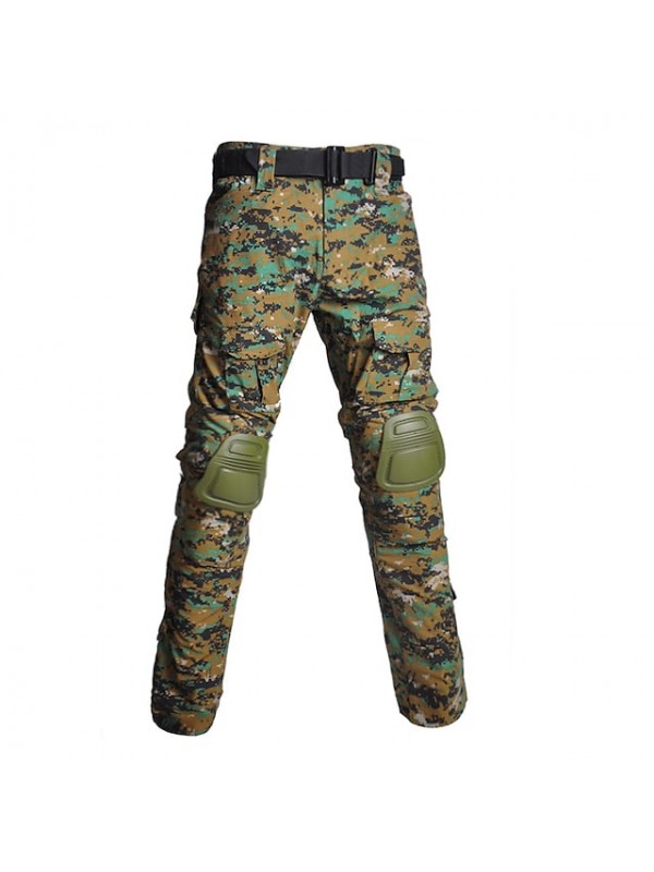 Men's Hiking Cargo Pants Tactical Pants with Knee Pads Ripstop Windproof Multi-Pockets Breathable Fall Winter Camo / Camouflage Cotton Bottoms for Hunting Military / Tactical Training Jungle Python #8487811