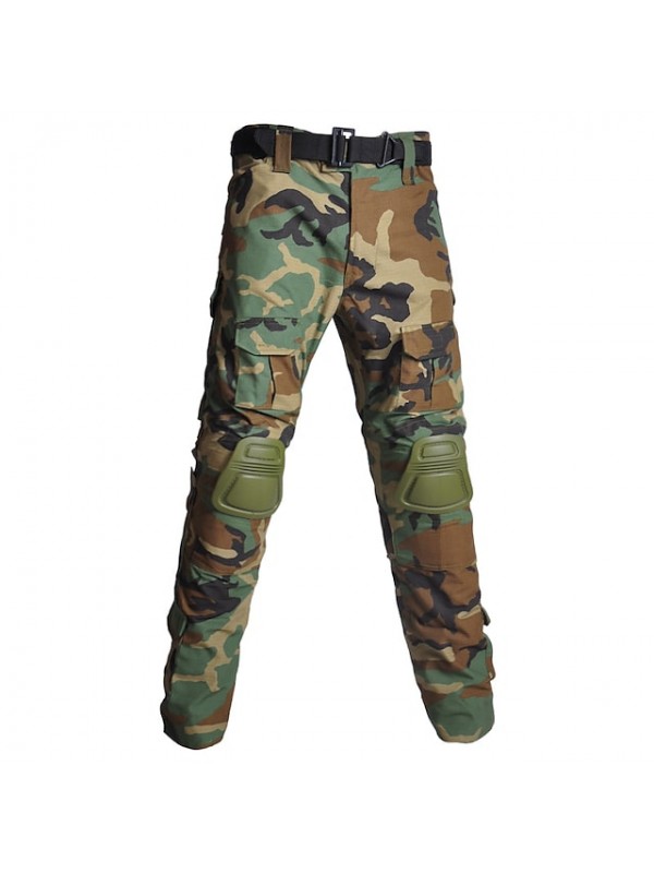 Men's Hiking Cargo Pants Tactical Pants with Knee Pads Ripstop Windproof Multi-Pockets Breathable Fall Winter Camo / Camouflage Cotton Bottoms for Hunting Military / Tactical Training Jungle Python #8487811