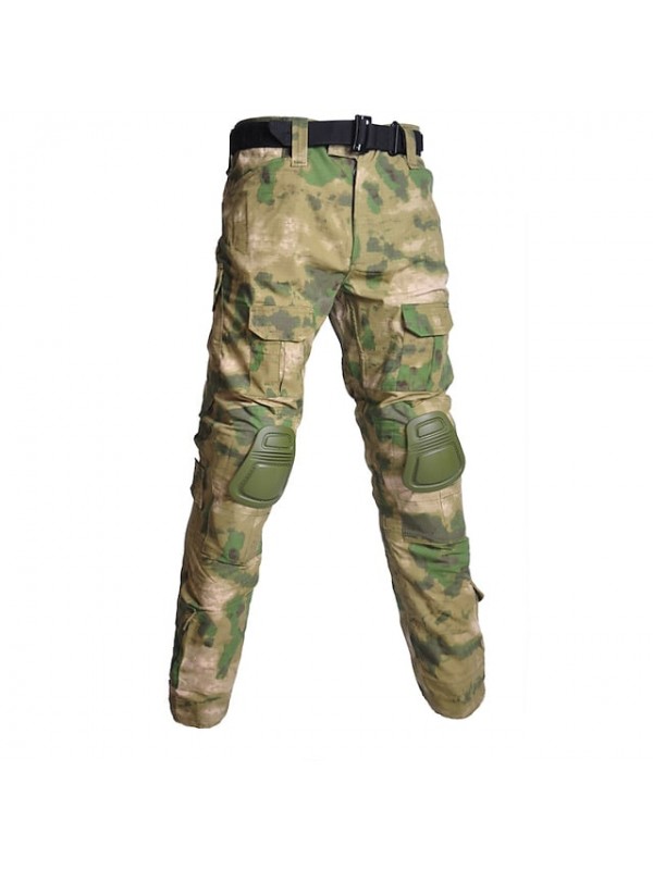 Men's Hiking Cargo Pants Tactical Pants with Knee Pads Ripstop Windproof Multi-Pockets Breathable Fall Winter Camo / Camouflage Cotton Bottoms for Hunting Military / Tactical Training Jungle Python #8487811