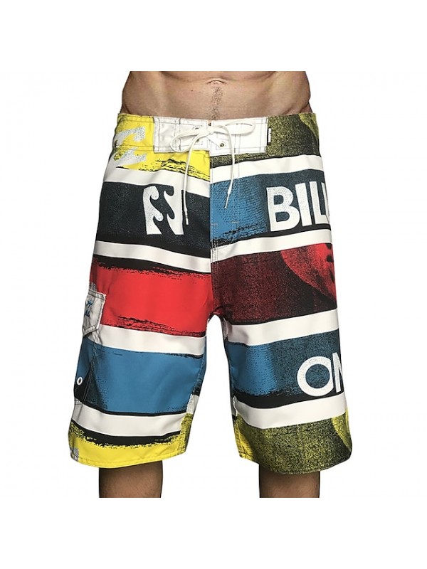 Men's Swim Shorts Swim Trunks Board Shorts Quick Dry Drawstring - Swimming Surfing Water Sports Stripes Summer #8536755